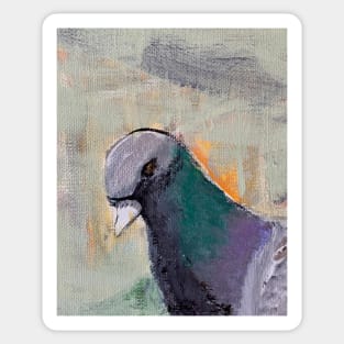 1 polite Brooklyn New York Pigeon acrylic painting Sticker